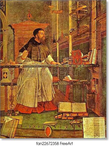Free art print of Life of St. Jerome: Vision of St. Augustine. Detail by Vittore Carpaccio
