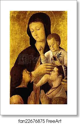 Free art print of Madonna and Child with Donors by Gentile Bellini