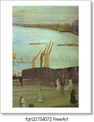 Free art print of Variations in Pink and Grey: Chelsea by James Abbott Mcneill Whistler