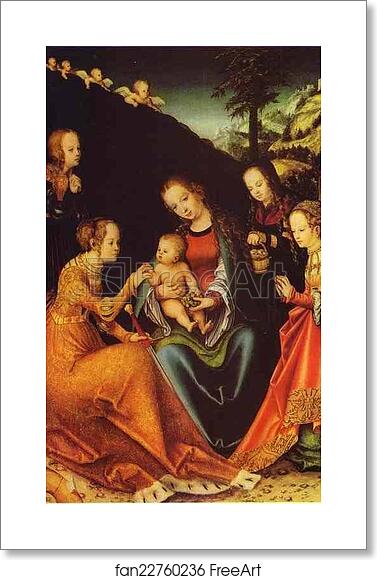 Free art print of The Betrothal of St. Catherine of Alexandria by Lucas Cranach The Elder