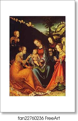 Free art print of The Betrothal of St. Catherine of Alexandria by Lucas Cranach The Elder