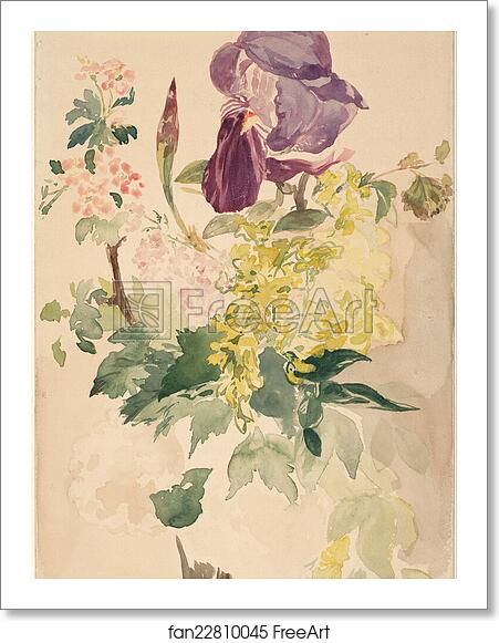 Free art print of Flower Piece with Iris, Laburnum, and Geranium, 1880 by Édouard Manet Free art print of Flower Piece with Iris, Laburnum, and Geranium, 1880 by Édouard Manet