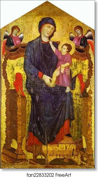 Free art print of Madonna and Child Enthroned with Two Angels by Cimabue