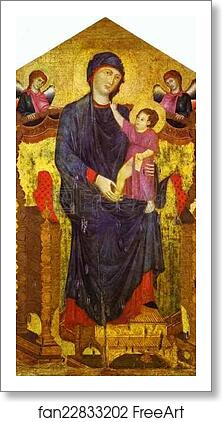 Free art print of Madonna and Child Enthroned with Two Angels by Cimabue