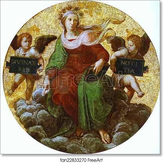 Free art print of Theology (ceiling tondo) by Raphael