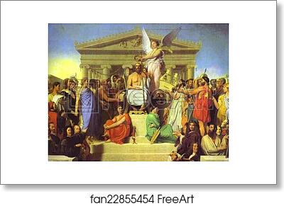 Free art print of The Apotheosis of Homer by Jean-Auguste-Dominique Ingres