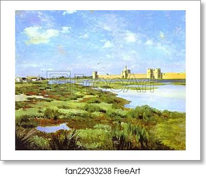 Free art print of Landscape of Aigues-Mortes by Frédéric Bazille