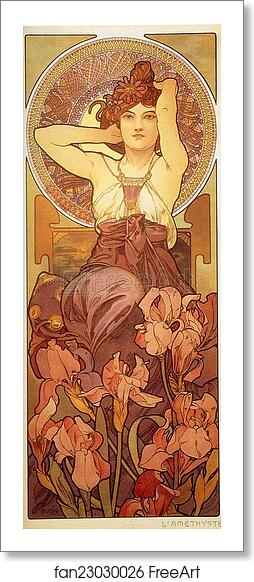 Free art print of Amethyst by Alphonse Mucha Free art print of Amethyst by Alphonse Mucha