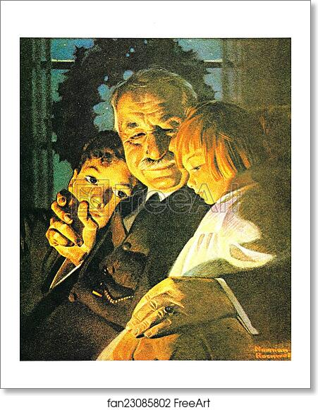 Free art print of Grandpa and Children by Norman Rockwell