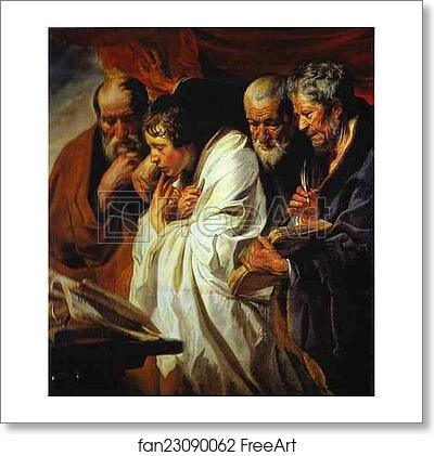 Free art print of The Four Evangelists by Jacob Jordaens