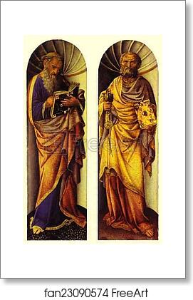 Free art print of St. John the Evangelist (left); The Apostle Peter (right) by Jacopo Bellini
