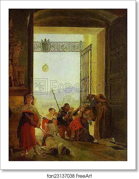 Free art print of Pilgrims at the Entrance of the Lateran Basilica by Karl Brulloff Free art print of Pilgrims at the Entrance of the Lateran Basilica by Karl Brulloff