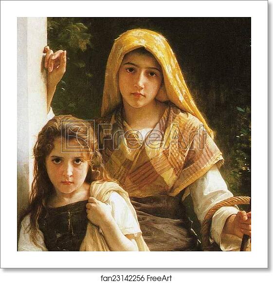 Free art print of The Little Beggar Girls. Detail by William-Adolphe Bouguereau Free art print of The Little Beggar Girls. Detail by William-Adolphe Bouguereau