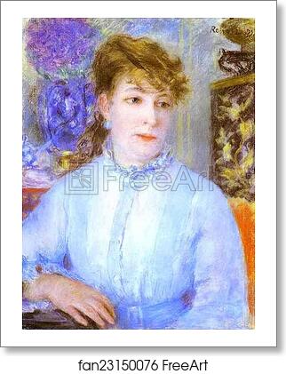 Free art print of Portrait of a Woman. (Portrait de femme) by Pierre-Auguste Renoir