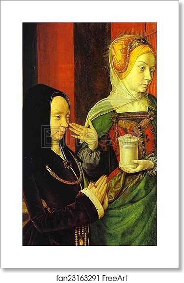 Free art print of Portrait Presumed to be of Madeleine of Burgundy Presented by St. Madeleine by Jean Hey, Master Of Moulins Free art print of Portrait Presumed to be of Madeleine of Burgundy Presented by St. Madeleine by Jean Hey, Master Of Moulins