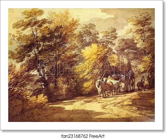 Free art print of Wooded Landscape with a Waggon in the Shade by Thomas Gainsborough Free art print of Wooded Landscape with a Waggon in the Shade by Thomas Gainsborough