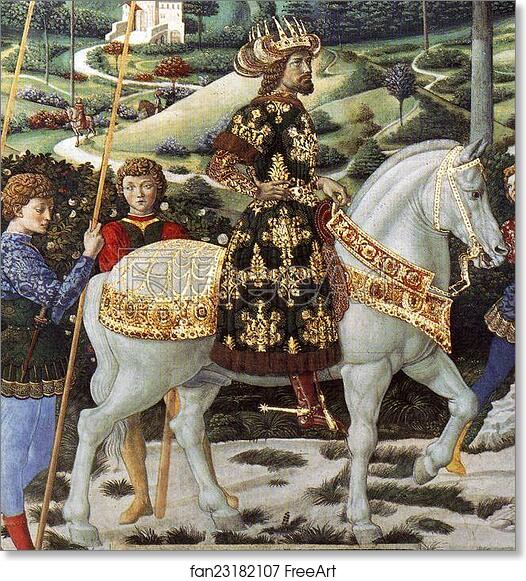 Free art print of Procession of the Magus Melchior. Detail by Benozzo Gozzoli