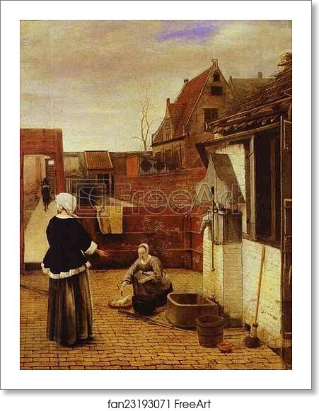 Free art print of A Woman and Her Maid in a Courtyard by Pieter De Hooch Free art print of A Woman and Her Maid in a Courtyard by Pieter De Hooch