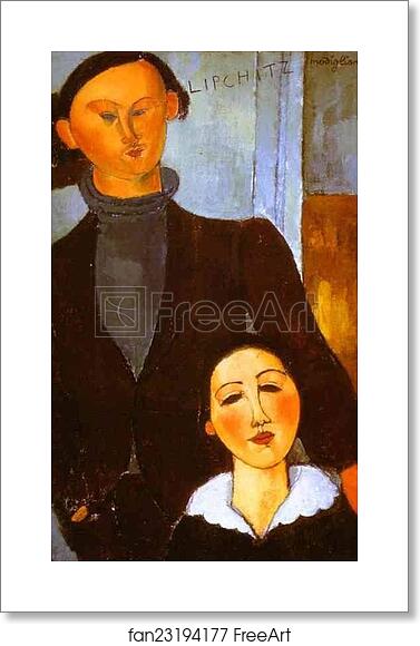 Free art print of The Sculptor Jacques Lipchitz and His Wife Berthe Lipchitz by Amedeo Modigliani