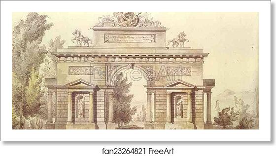 Free art print of Design of a Triumphal Arch by Giacomo Quarenghi Free art print of Design of a Triumphal Arch by Giacomo Quarenghi