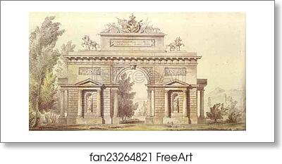 Free art print of Design of a Triumphal Arch by Giacomo Quarenghi