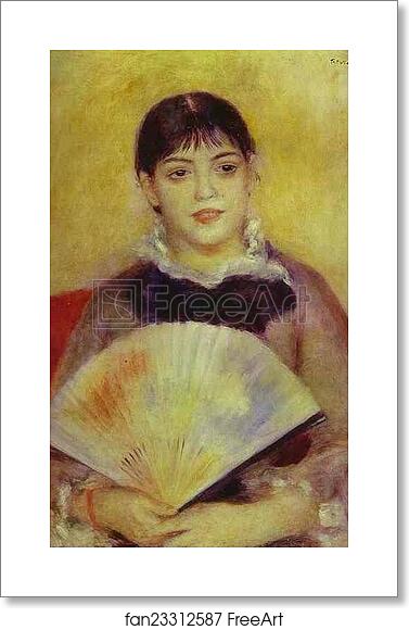 Free art print of Girl with a Fan (Mlle. Alphonsina Fournez) by Pierre-Auguste Renoir