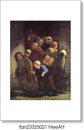 Free art print of Leaving School by Honoré Daumier