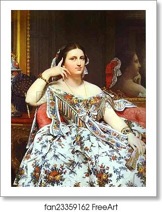 Free art print of Portrait of Madame Moitessier Sitting by Jean-Auguste-Dominique Ingres