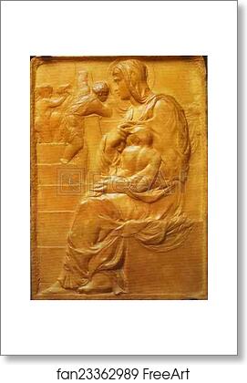 Free art print of Madonna of the Stairs by Michelangelo