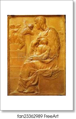 Free art print of Madonna of the Stairs by Michelangelo Free art print of Madonna of the Stairs by Michelangelo