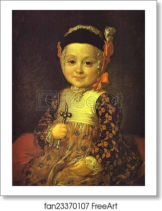 Free art print of Portrait of Count Alexey Bobrinsky as a Child by Fedor Rokotov