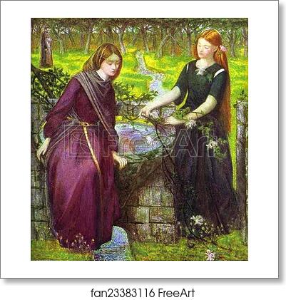 Free art print of Dante's Vision of Rachel and Leah by Dante Gabriel Rossetti