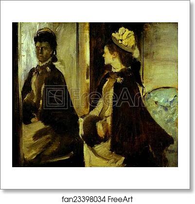Free art print of Mme. Jeantaud at the Mirror by Edgar Degas