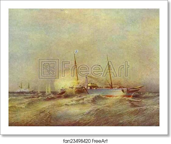 Free art print of Battle of the Ship Vesta with the Turkish Ironclad Fetkhi-Buland in the Black Sea, 11 July 1877 by Alexey Bogoliubov Free art print of Battle of the Ship Vesta with the Turkish Ironclad Fetkhi-Buland in the Black Sea, 11 July 1877 by Alexey Bogoliubov