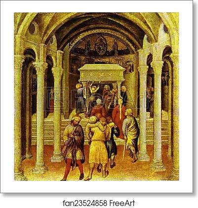 Free art print of A Miracle of St. Nicholas. From the predella of the Quaratesi triptych from San Niccolo, Florence by Gentile Da Fabriano