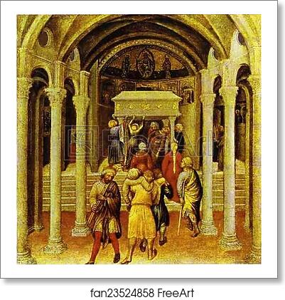 Free art print of A Miracle of St. Nicholas. From the predella of the Quaratesi triptych from San Niccolo, Florence by Gentile Da Fabriano Free art print of A Miracle of St. Nicholas. From the predella of the Quaratesi triptych from San Niccolo, Florence by Gentile Da Fabriano