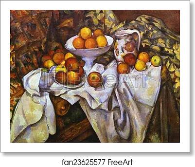 Free art print of Still Life with Apples and Oranges by Paul Cézanne