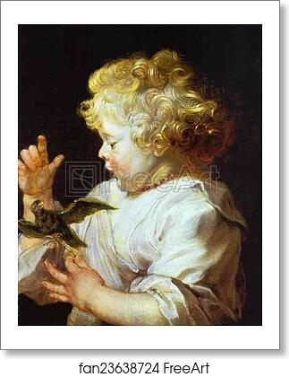 Free art print of Infant with a Bird by Peter Paul Rubens
