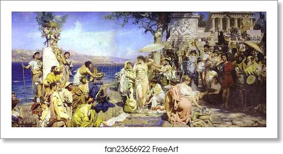 Free art print of Phryne at the Festival of Poseidon in Eleusin by Henryk Hector Siemiradzki Free art print of Phryne at the Festival of Poseidon in Eleusin by Henryk Hector Siemiradzki