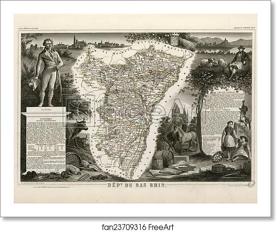 Free art print of Dépt. du Bas Rhin (région du nord-est) by Victor Jules Levasseur Free art print of Dépt. du Bas Rhin (région du nord-est) by Victor Jules Levasseur