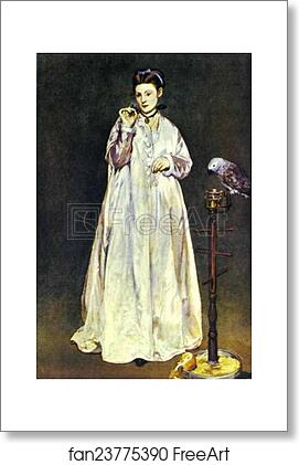 Free art print of Woman with a Parrot by Edouard Manet