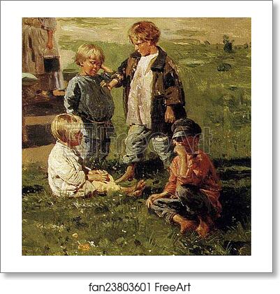 Free art print of Peasant Children. Detail by Vladimir Makovsky