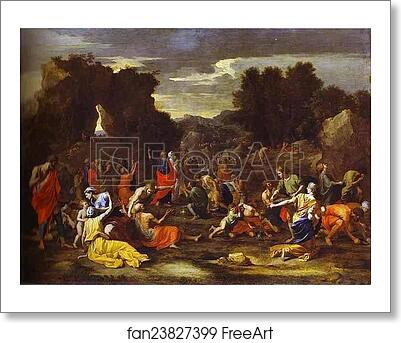 Free art print of Gathering of Manna by Nicolas Poussin