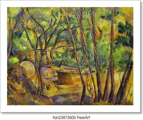 Free art print of Grindstone and Cistern in a Grove by Paul Cézanne Free art print of Grindstone and Cistern in a Grove by Paul Cézanne