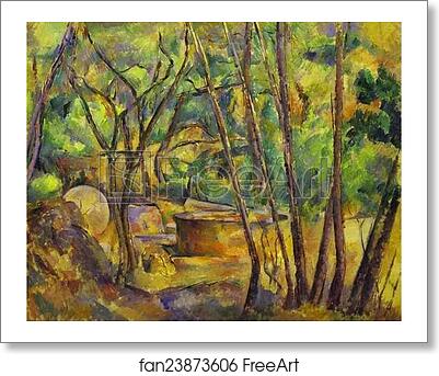 Free art print of Grindstone and Cistern in a Grove by Paul Cézanne