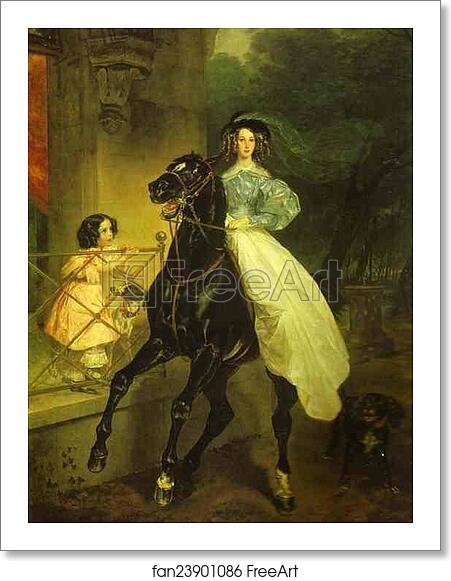 Free art print of Rider. Portrait of Giovanina and Amacilia Pacini, the Foster Children of Countess Yu. P. Samoilova by Karl Brulloff