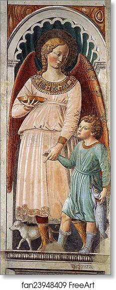 Free art print of Raphael and Tobias by Benozzo Gozzoli