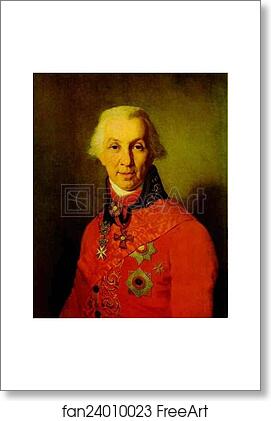 Free art print of Portrait of G. R. Derzhavin by Vladimir Borovikovsky