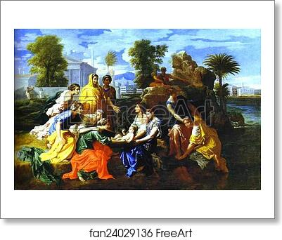 Free art print of Baby Moses Saved from River by Nicolas Poussin