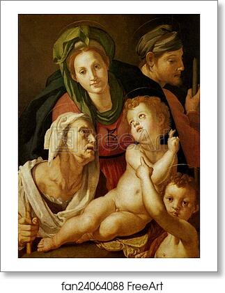 Free art print of The Holy Family by Jacopo Carrucci, Known As Pontormo